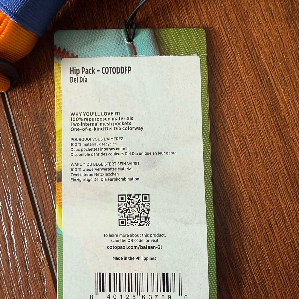 NWT Cotopaxi kapai bataan 3L Fanny Pack-Del Dia new tags green blue orange red - Picture 5 of 6